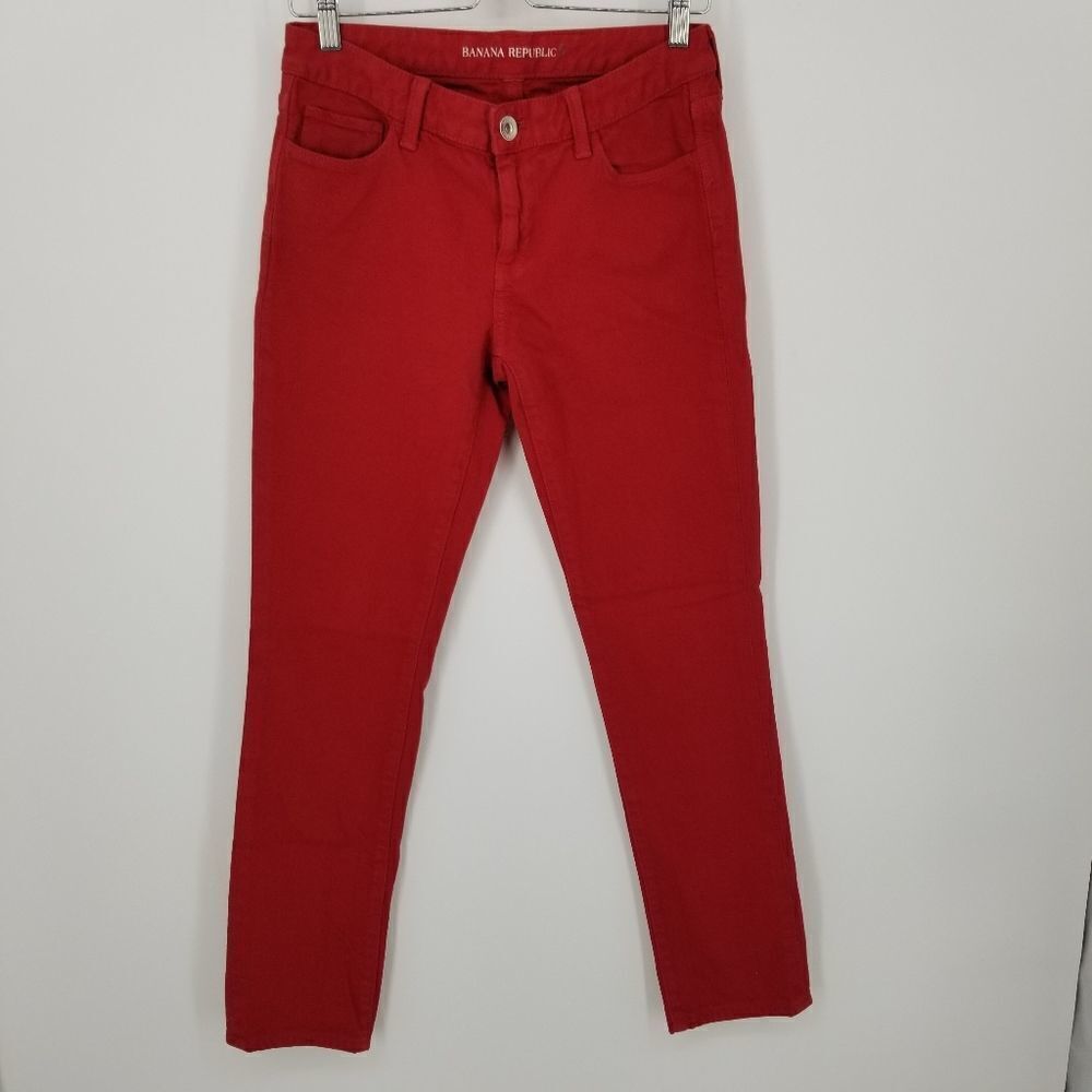 Banana Republic Saucy Red Skinny Jeans